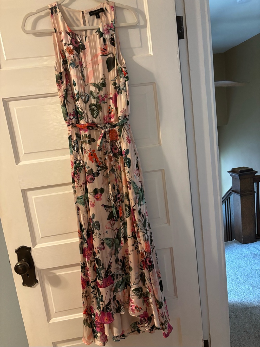 Banana Republic Floral Maxi Dress in Blush Pink and Green